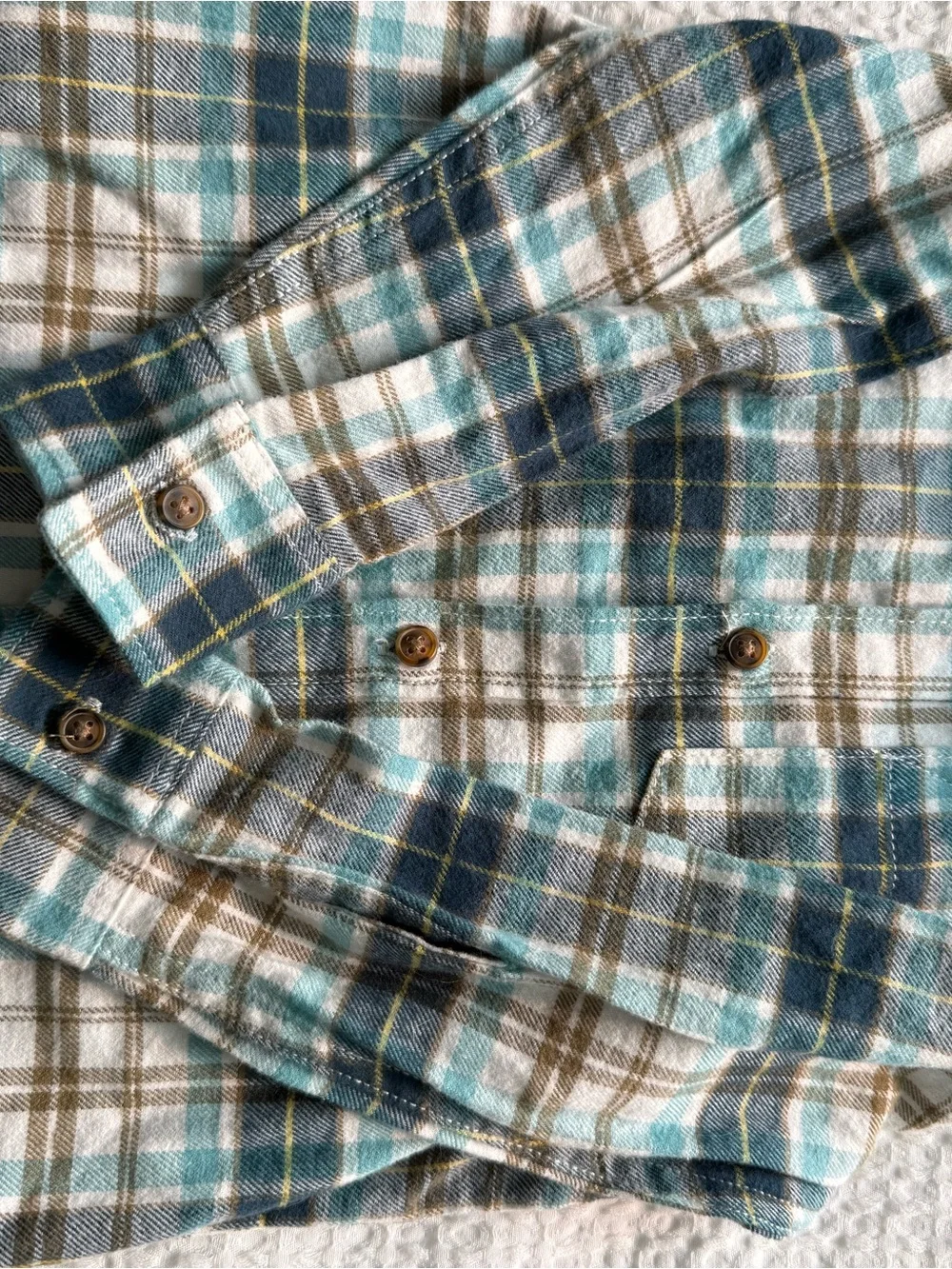 Carter's Teal, Brown & Cream Plaid Button-Down Shirt